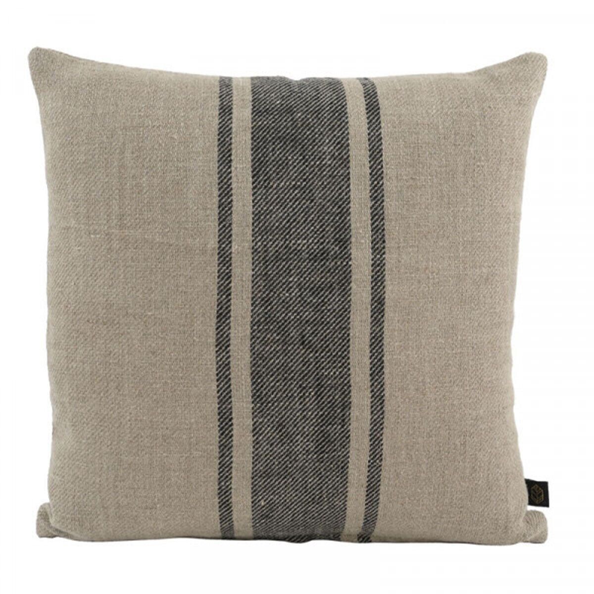 Housse de coussin en lin lavé 45x45 cm Tizza Noir