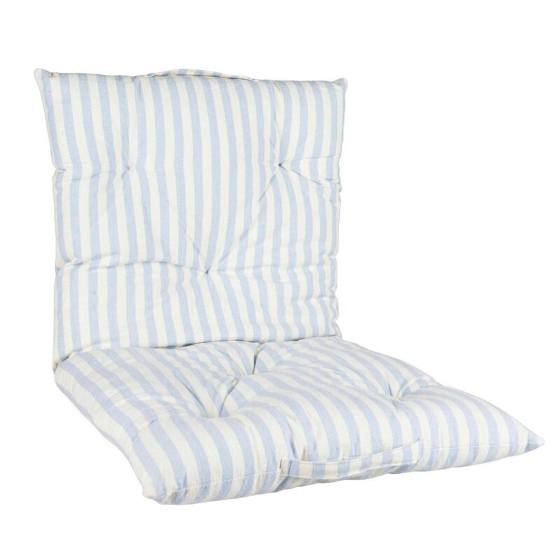 Doorgestikte quilt in blauw en wit gestreept katoen Laursen