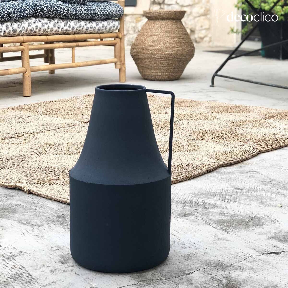 Ink-colored metal milk jug H38 cm Tosca