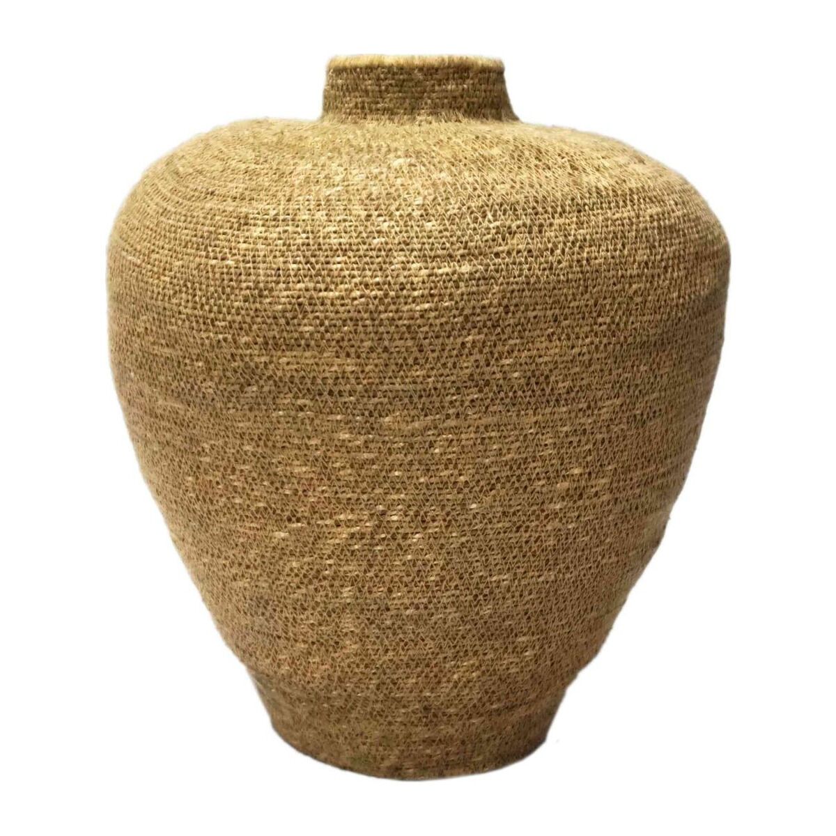 Jar or amphora made of natural sea rush Bayadère