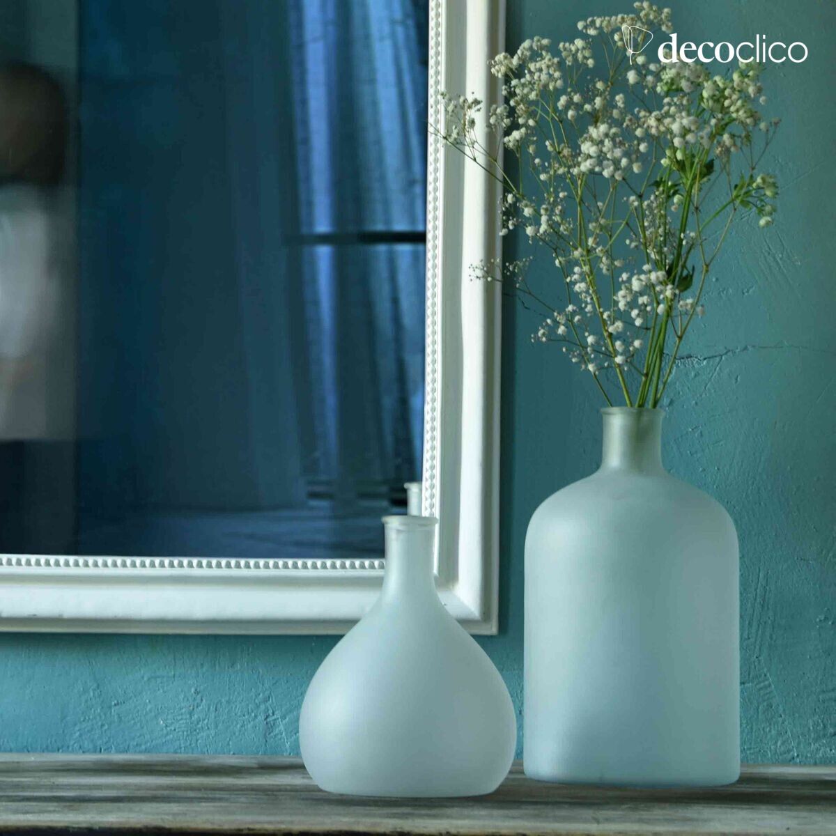 Jarrón bombona de vidrio esmerilado 23 x 17 cm Swann