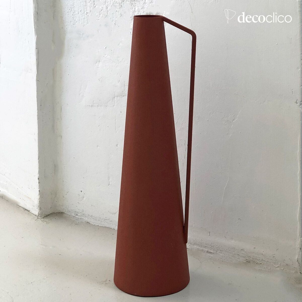 Jarrón cónico de metal terracota H36 cm  Tosca