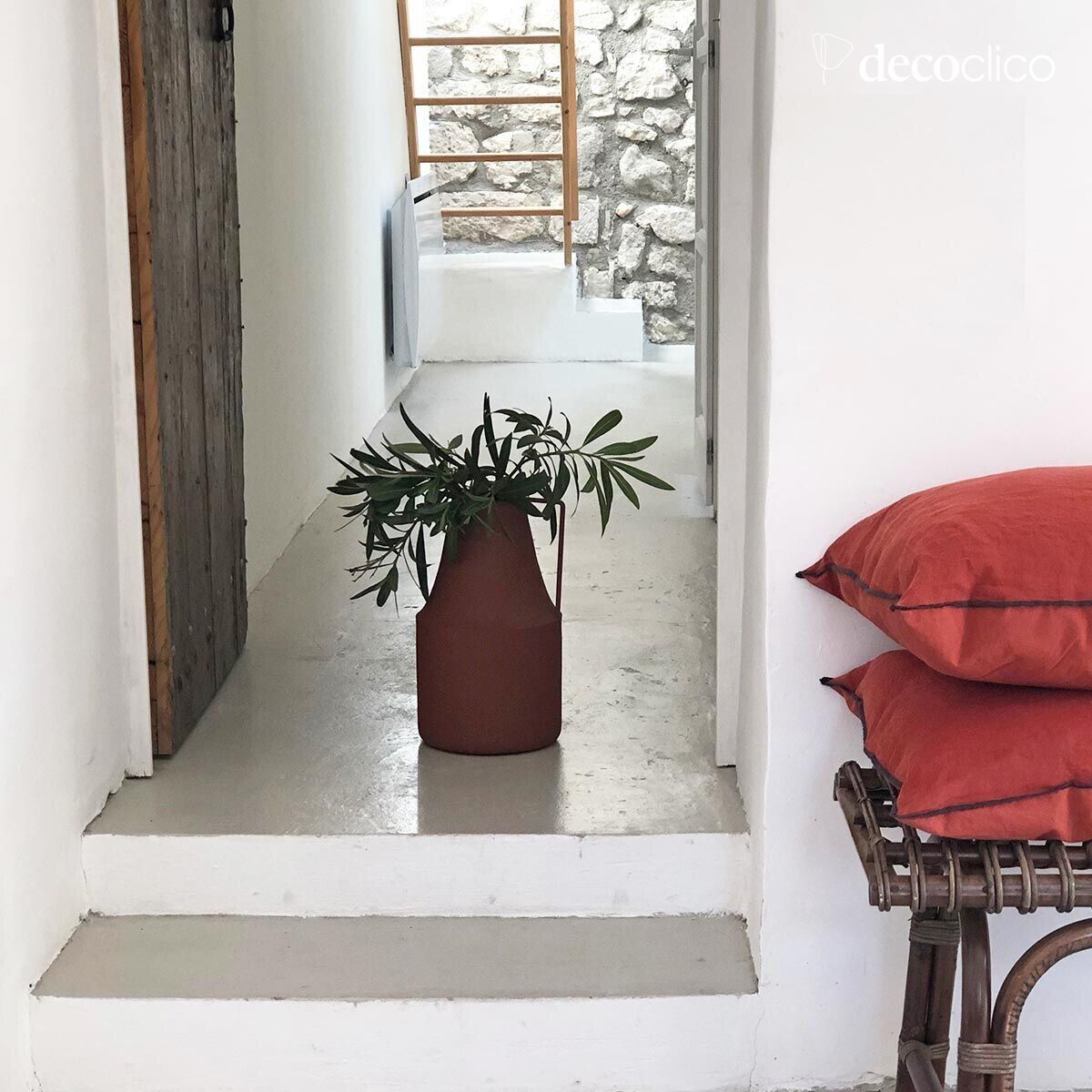 Jarrón de leche de metal terracota H38 cm  Tosca