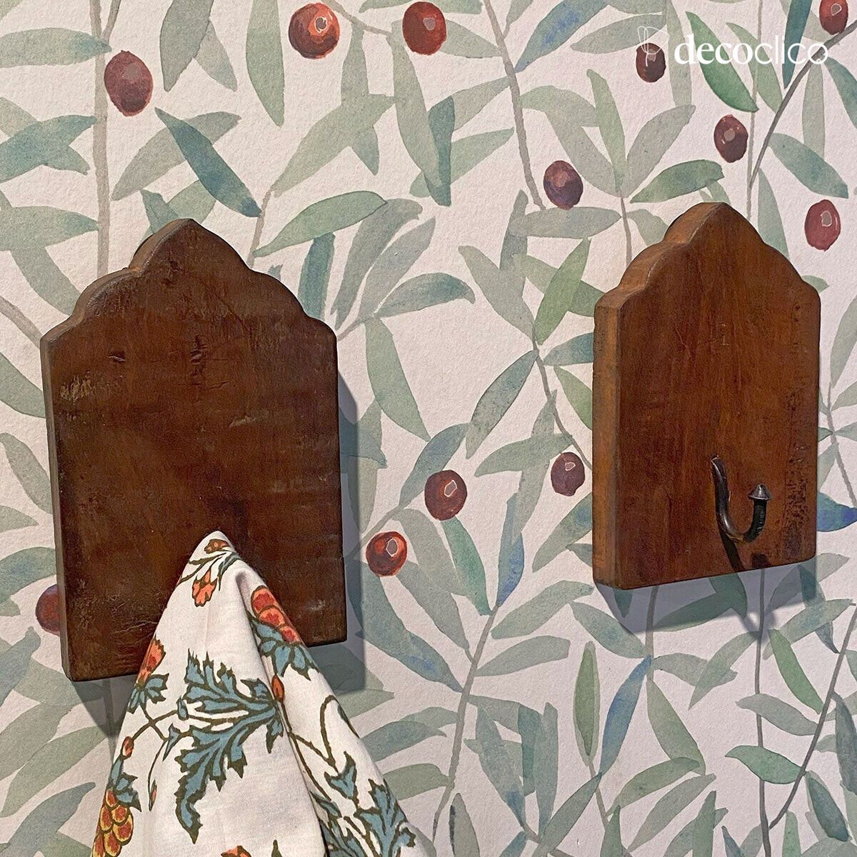 Juego de 2 percheros de madera reciclada y metal Vermont