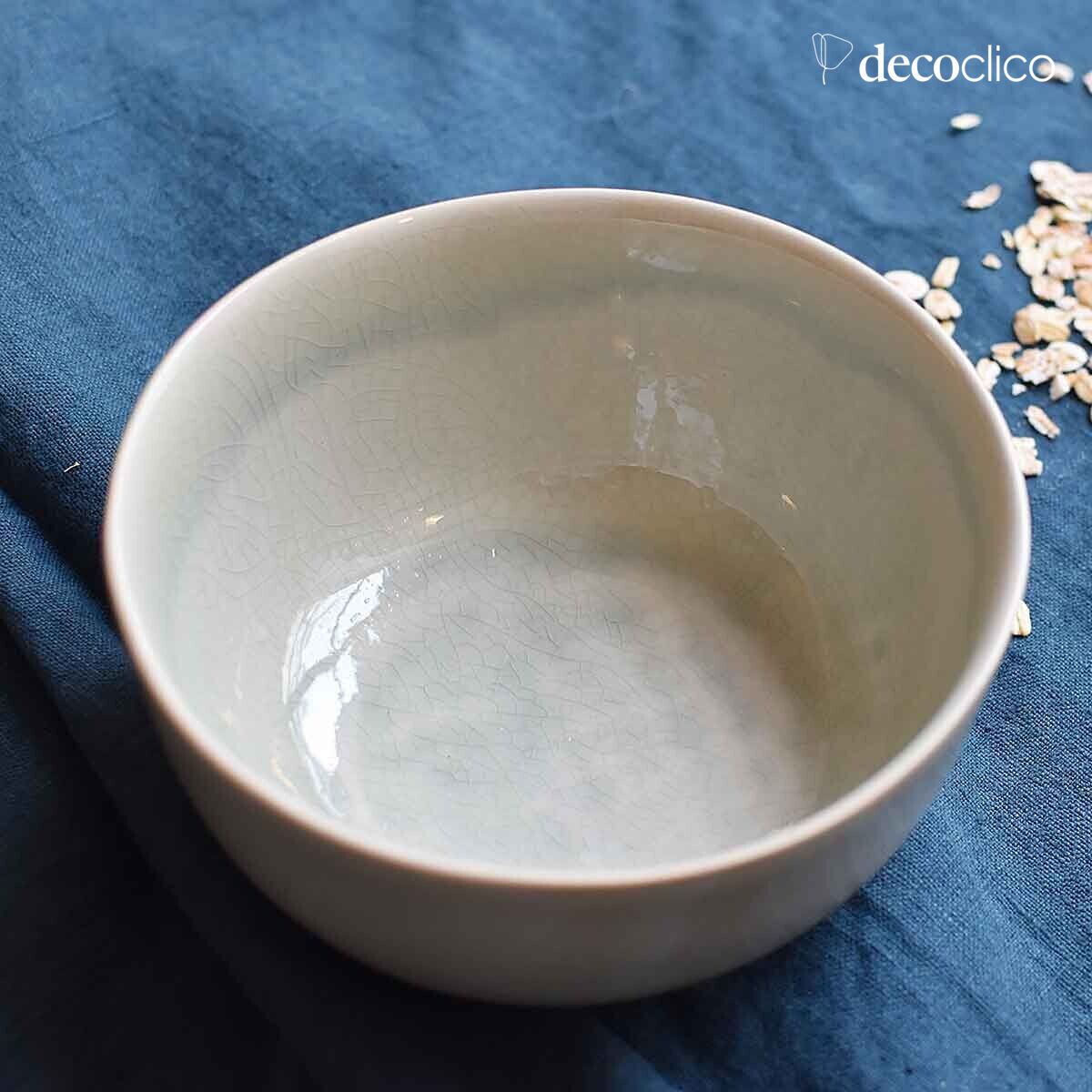 Juego de 4 cuencos de cerámica verde agua craquelada Frost