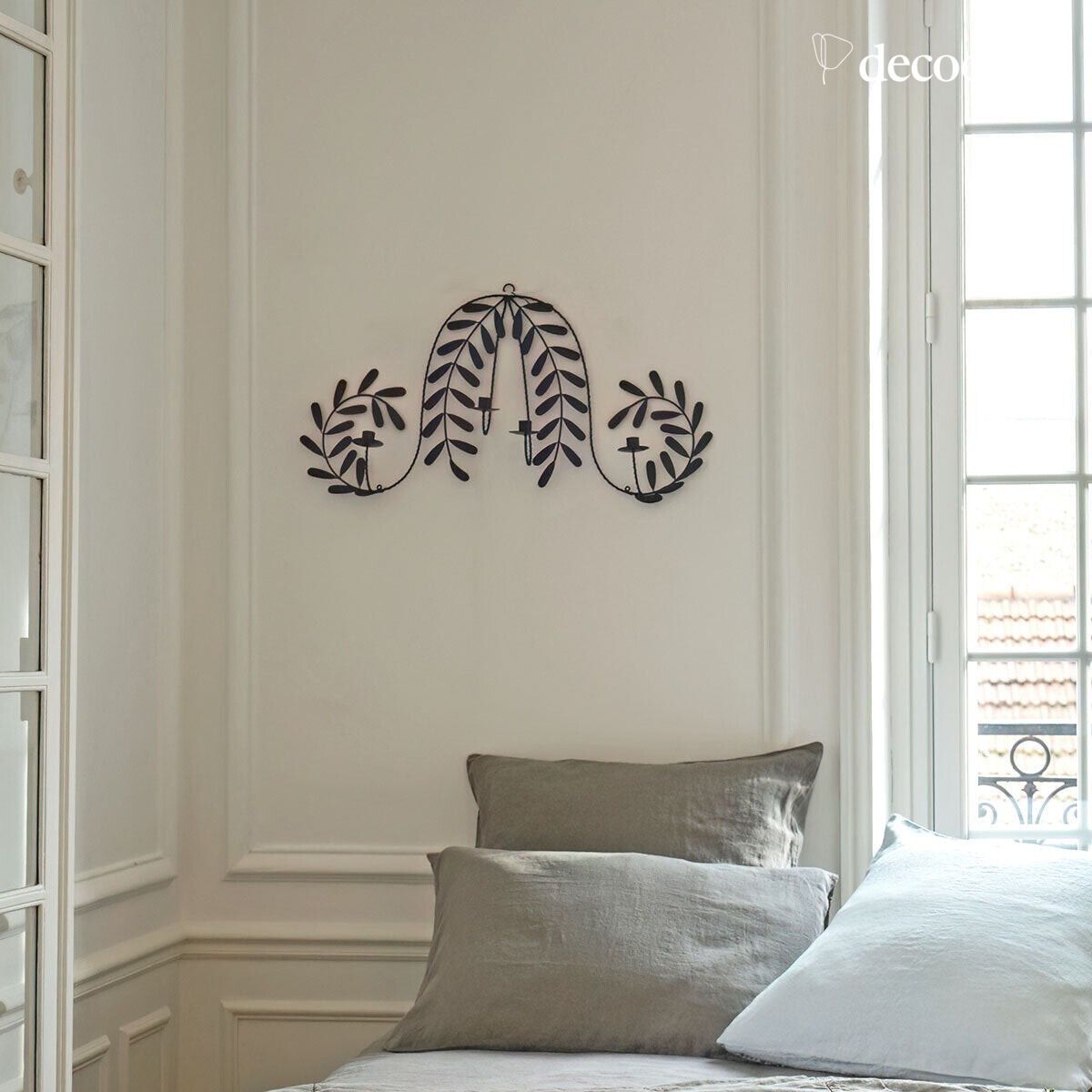 Kaarsenhouder met 4 houders in metaal met matzwarte afwerking