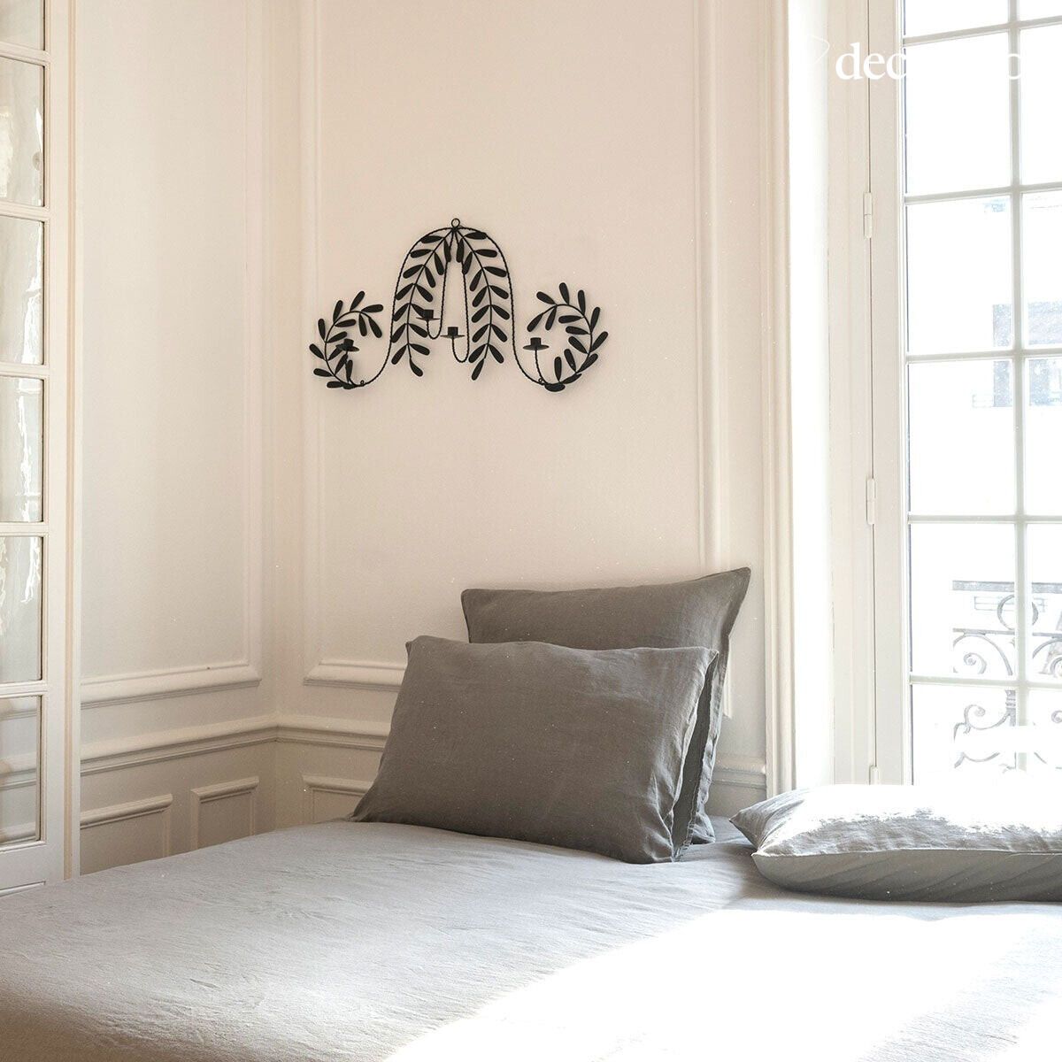 Kaarsenhouder met 4 houders in metaal met matzwarte afwerking