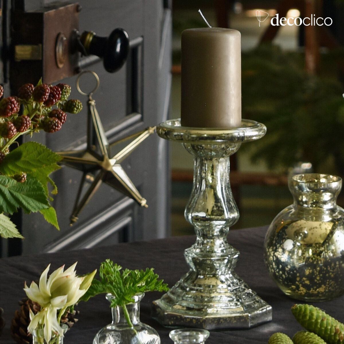 Kandelaar van kwikglas Artus