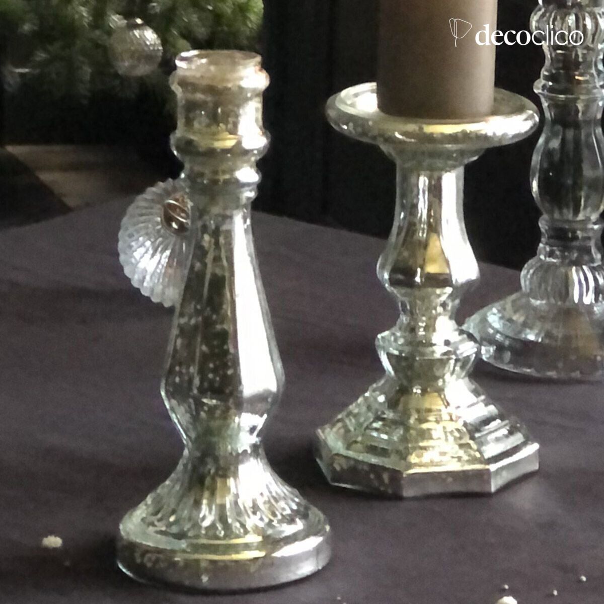 Kerzenhalter aus Quecksilberglas Artus