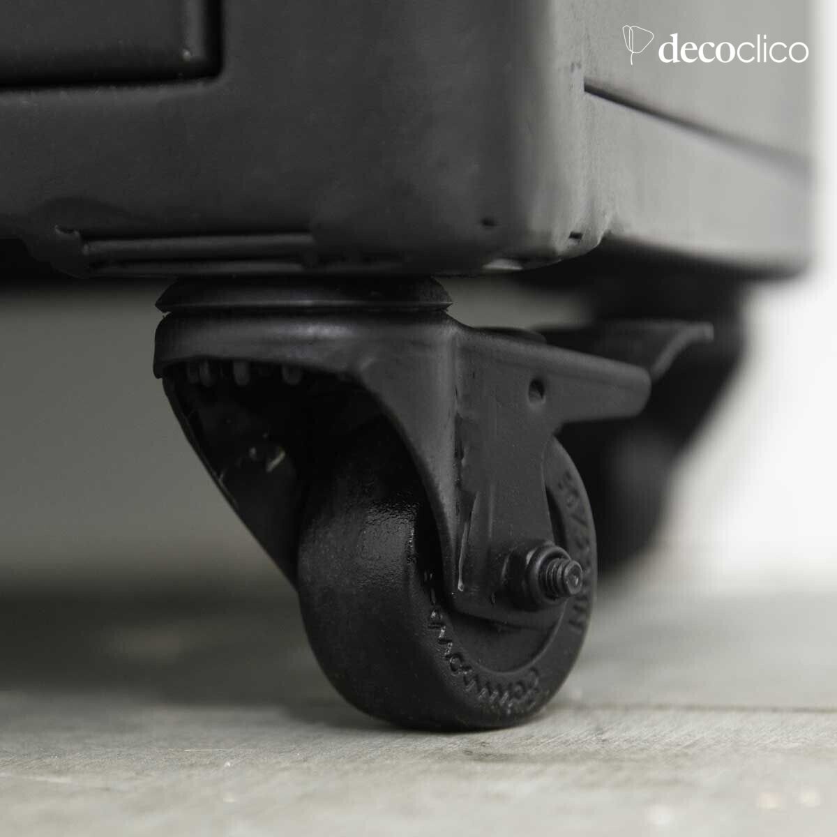 Klein 1-deurs dressoir met 1 lade in mat zwart metaal Bonnie