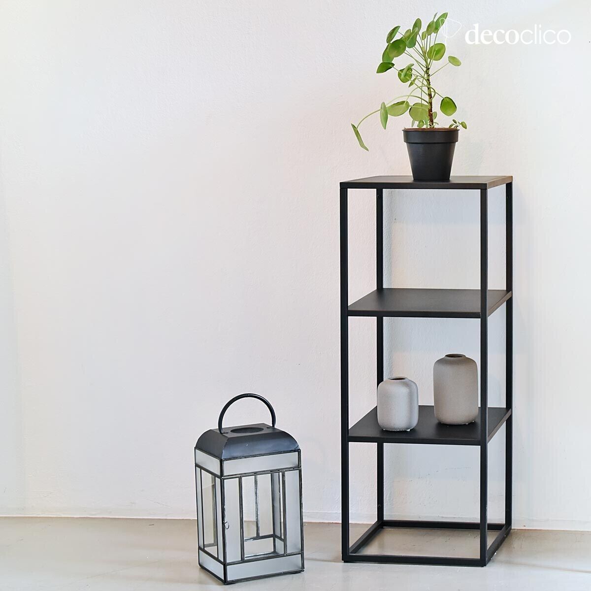 Kolom plank in mat zwart metaal Bricklane