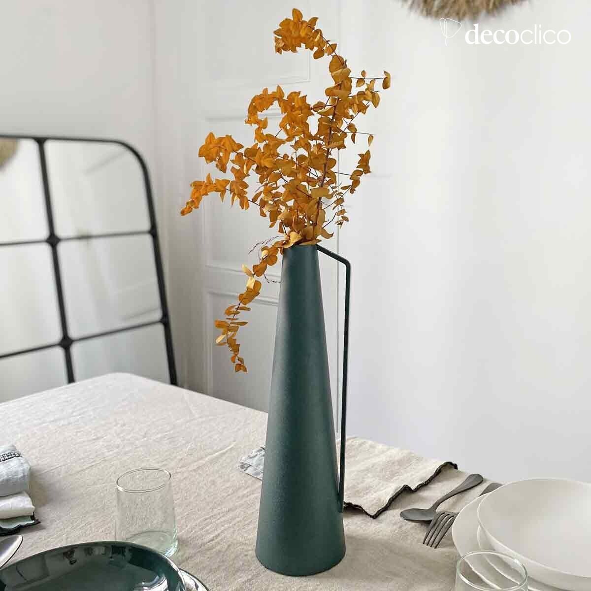 Konischer Krug aus grünem Waldmetall H36 cm  Tosca