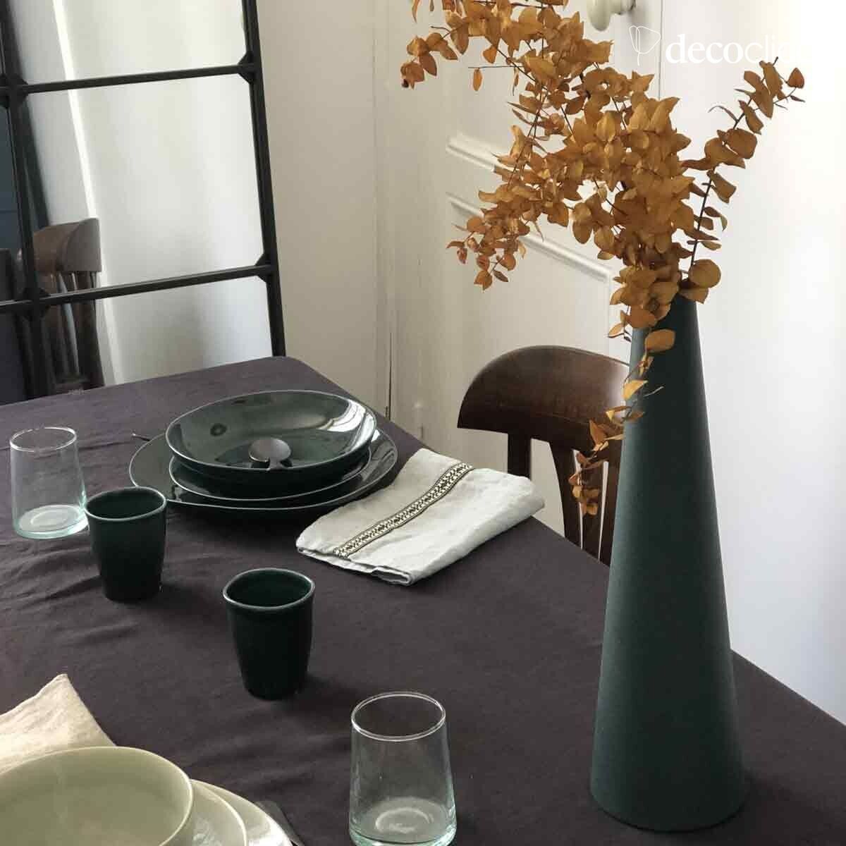 Konischer Krug aus grünem Waldmetall H36 cm  Tosca