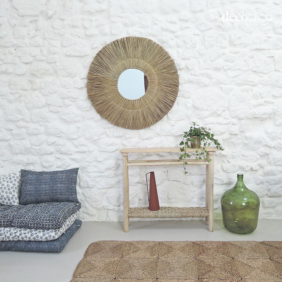 Konsole aus Teakholz und Seegras Pepper