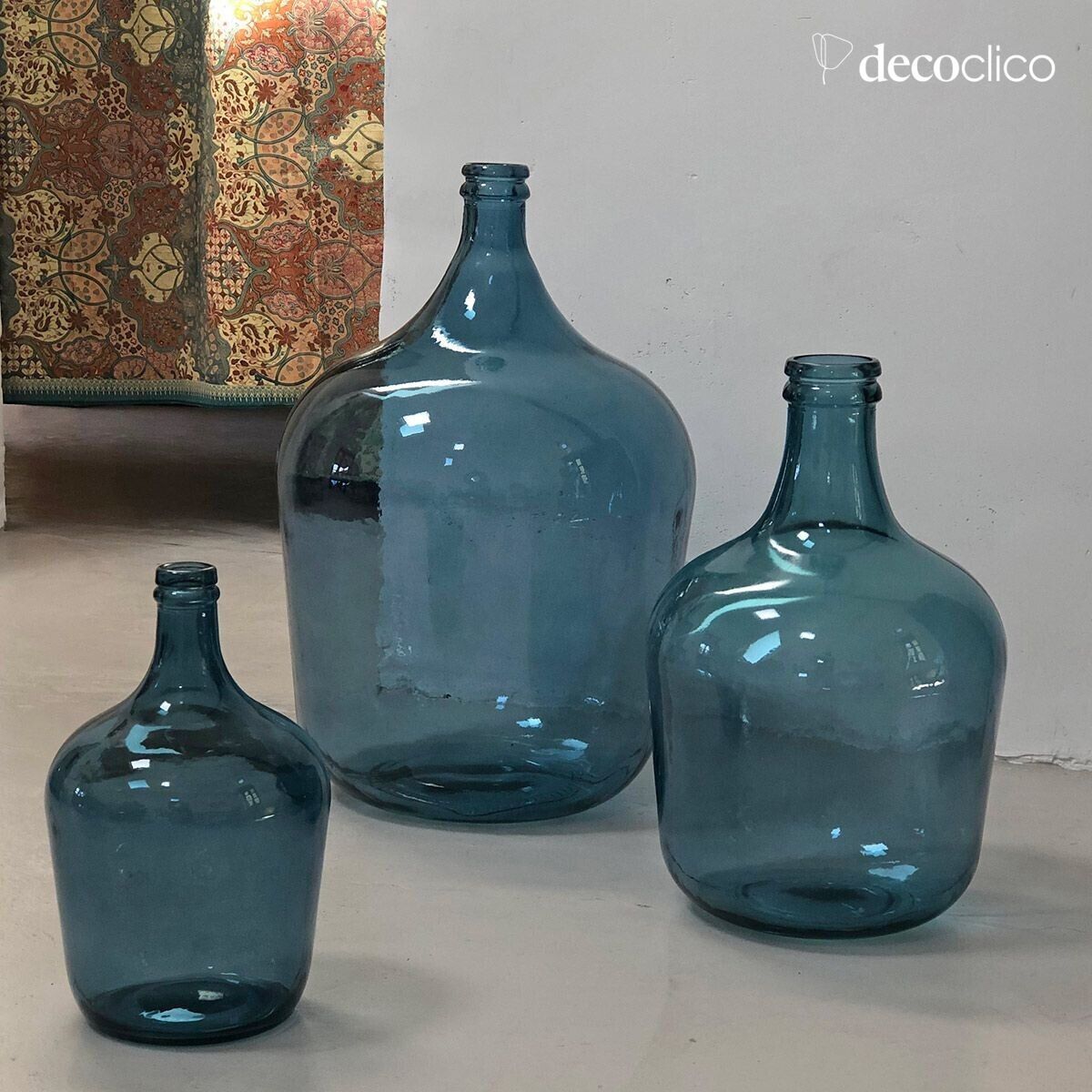 Lady Jeanne blauw gerecycled glazen karaf 4L