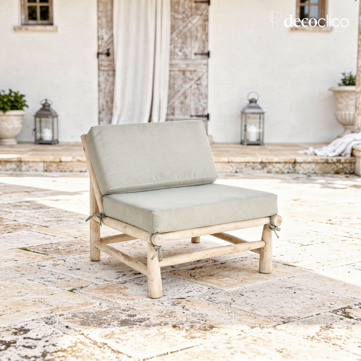 Lage teak houten loungestoel Pepper