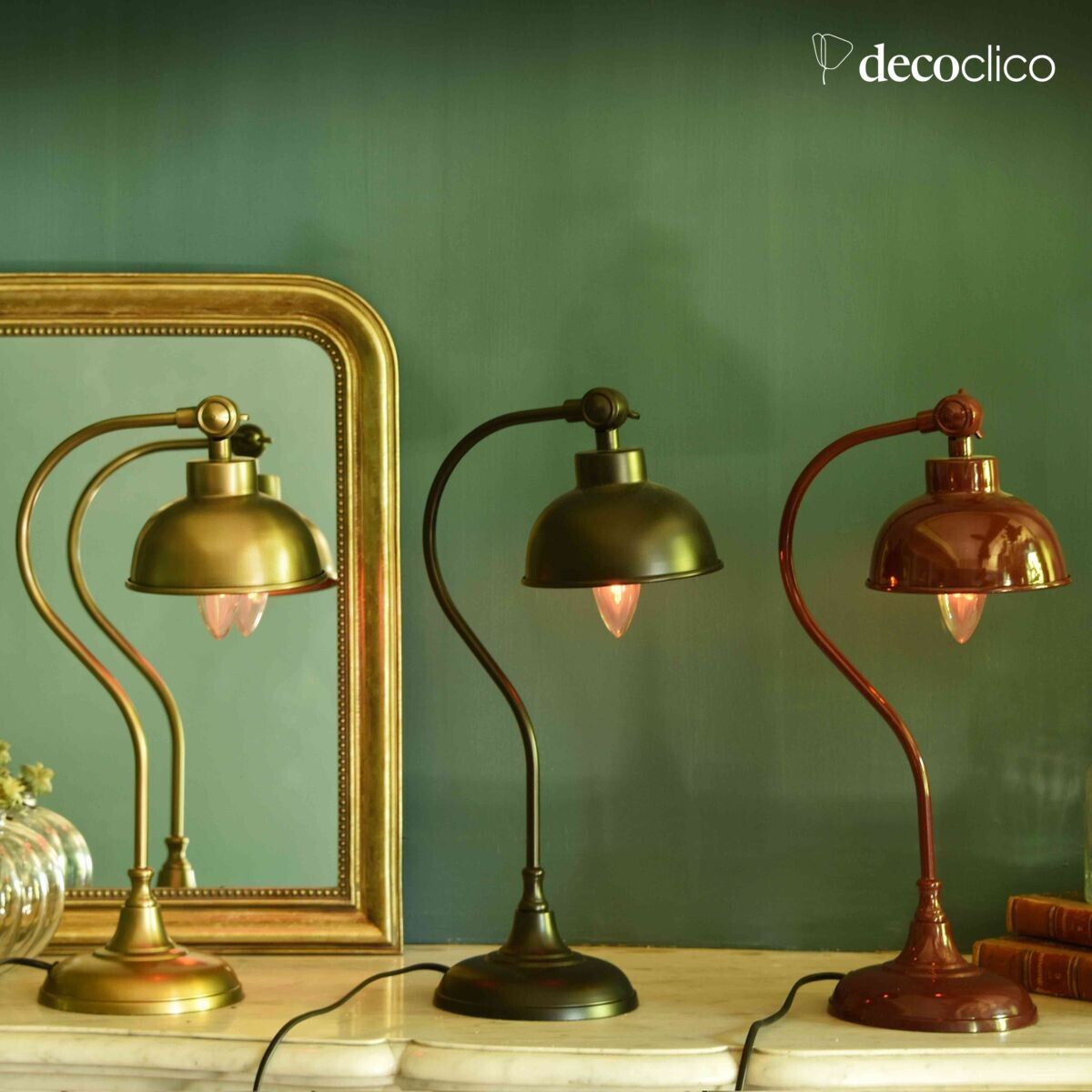 Lampada da scrivania in metallo color ottone anticato Alistair