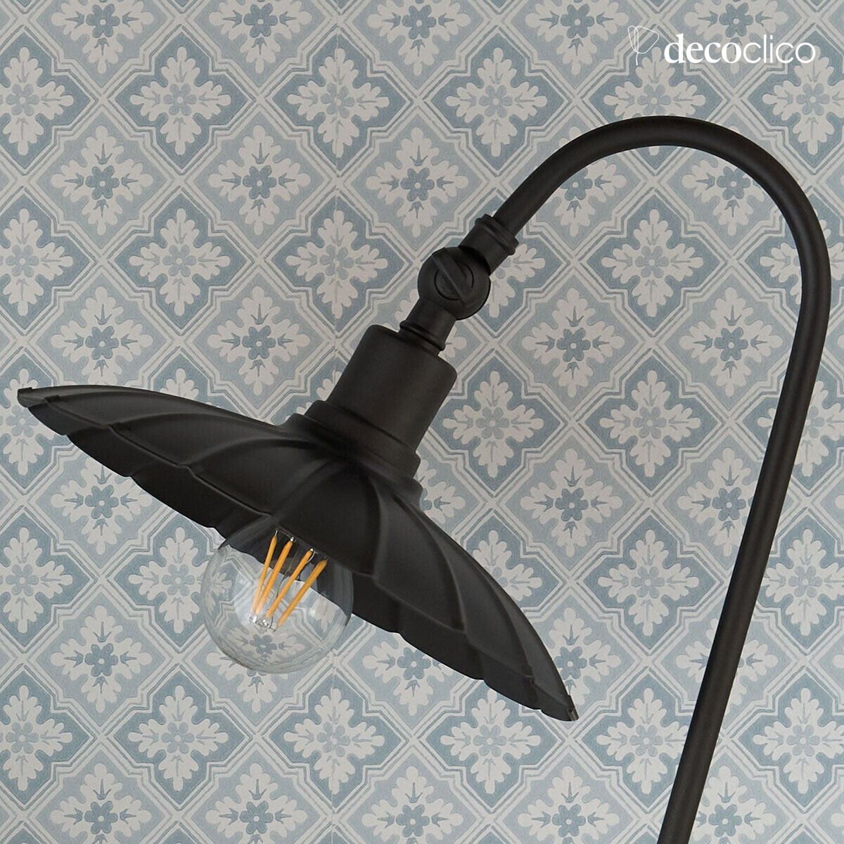 Lampada da tavolo vintage in metallo color carbone Odette