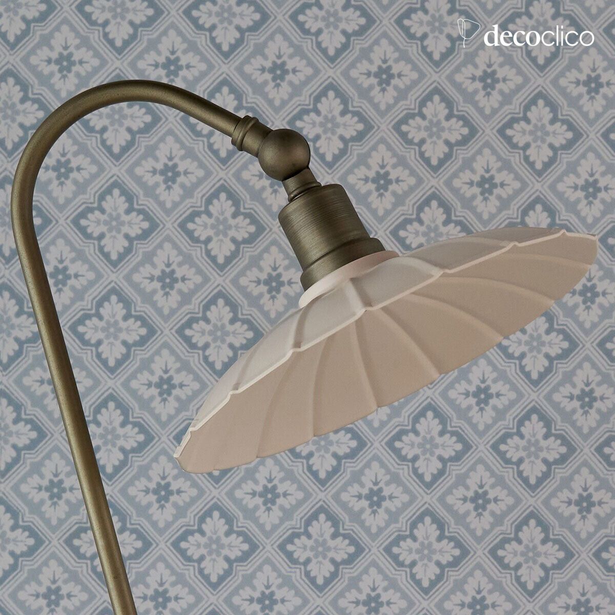 Lampada da tavolo vintage in metallo color crema Odette