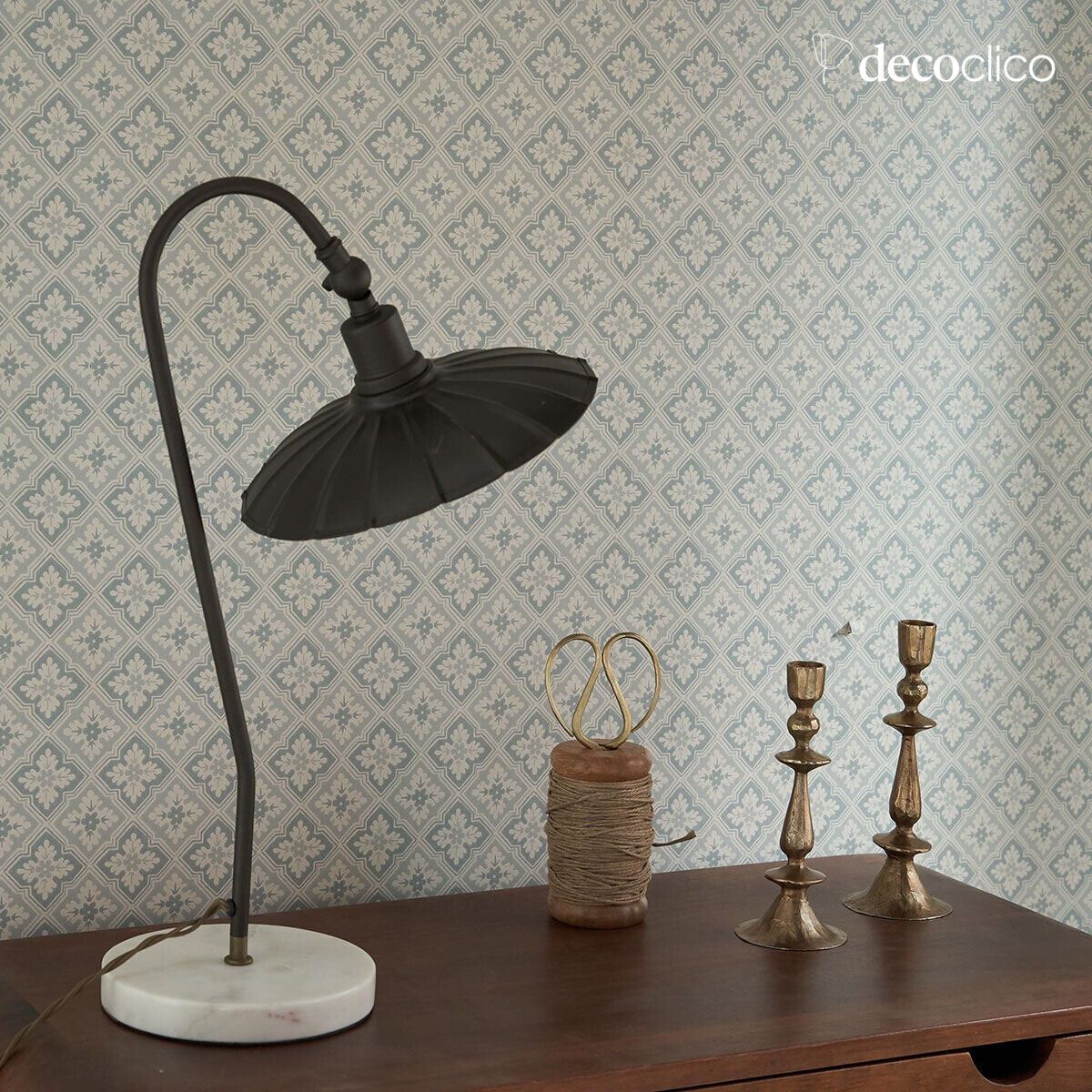 Lampe à poser vintage en métal ton charbon Odette