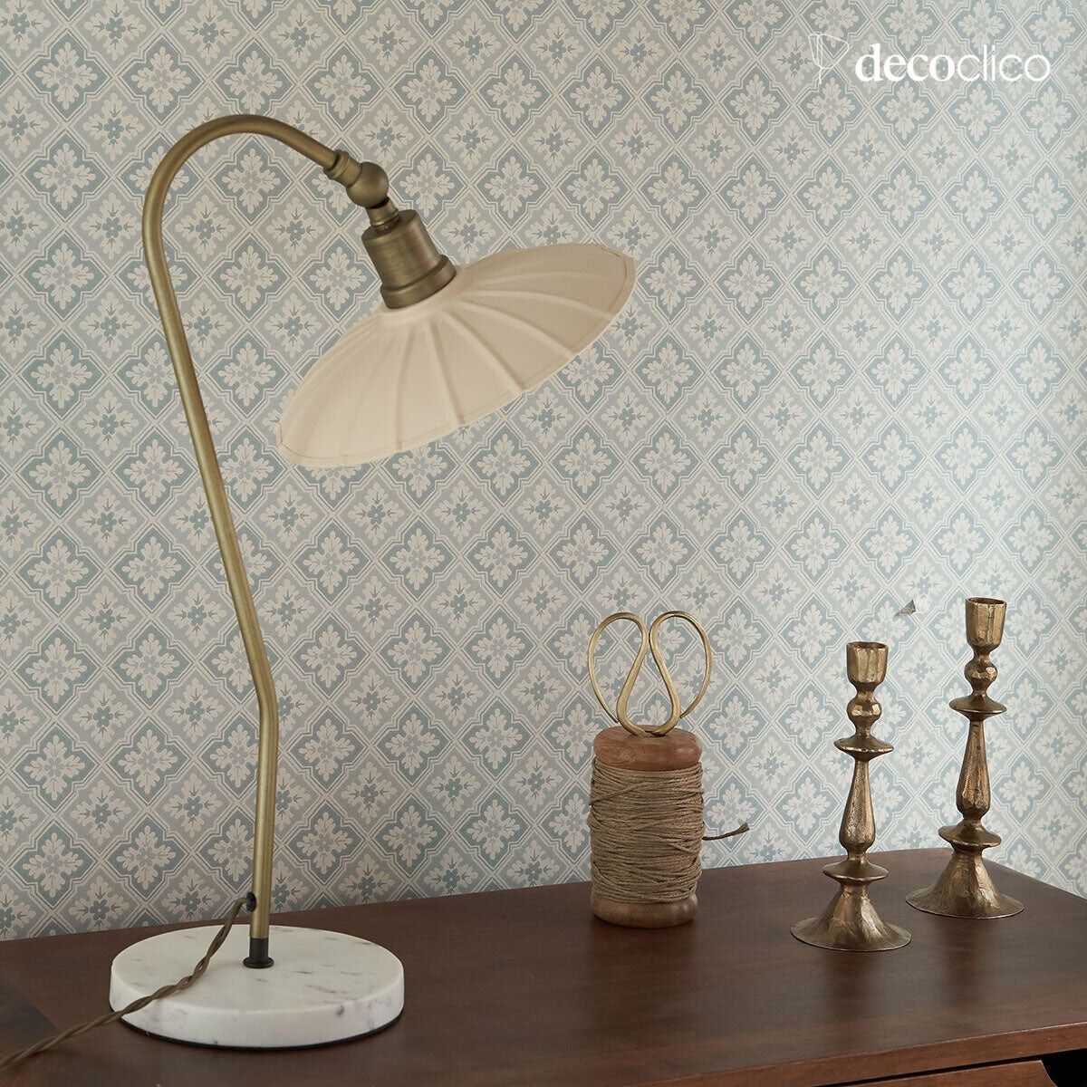 Lampe à poser vintage en métal ton crème Odette