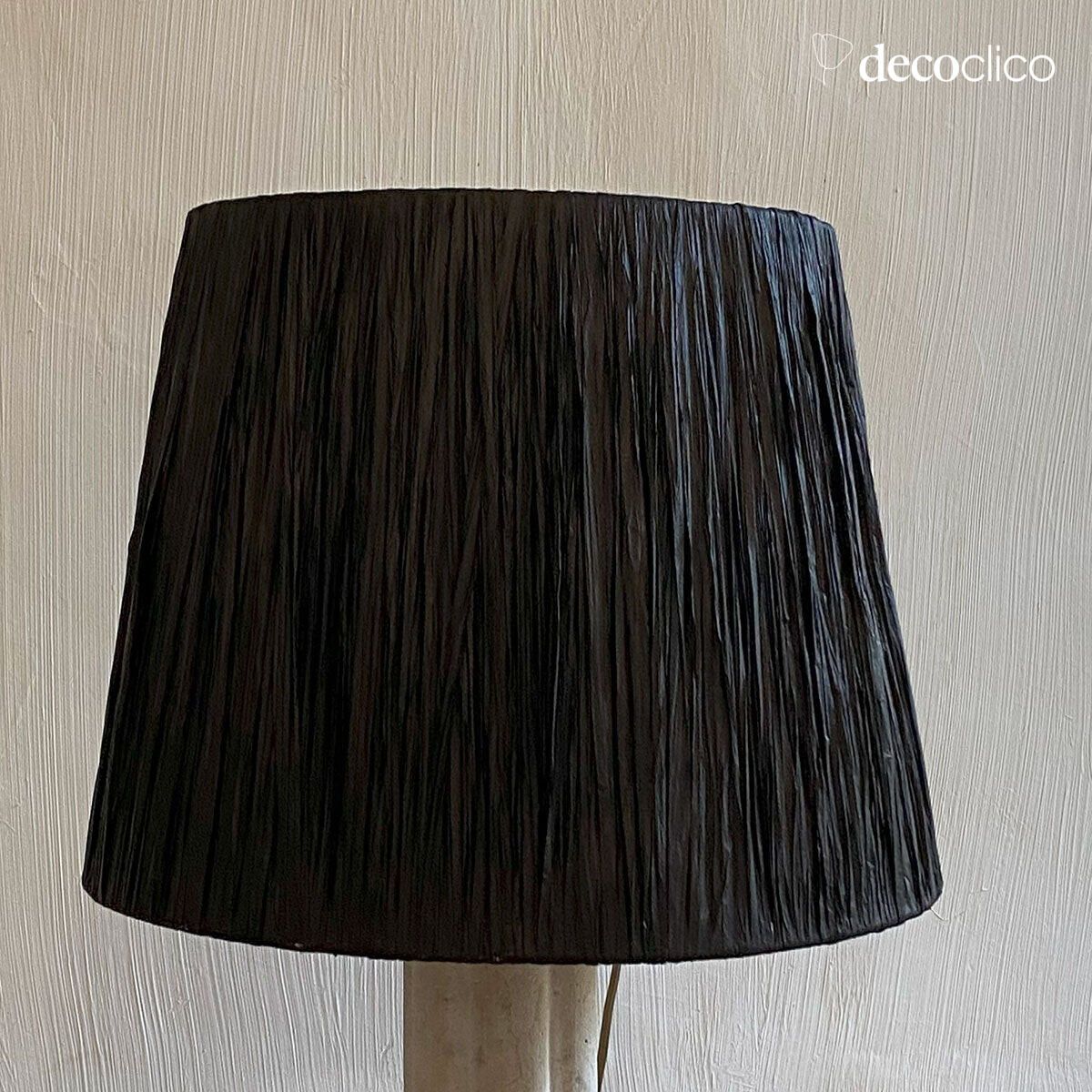 Lampenkap in naturel raffia matzwart gebeitst