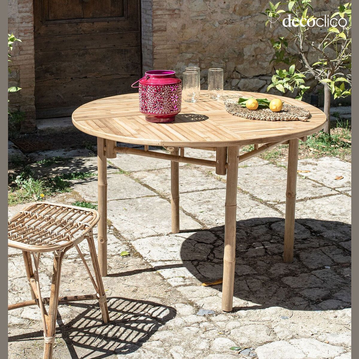 Lanterna portacandele in metallo smaltato traforato color ciliegia con manico Polka