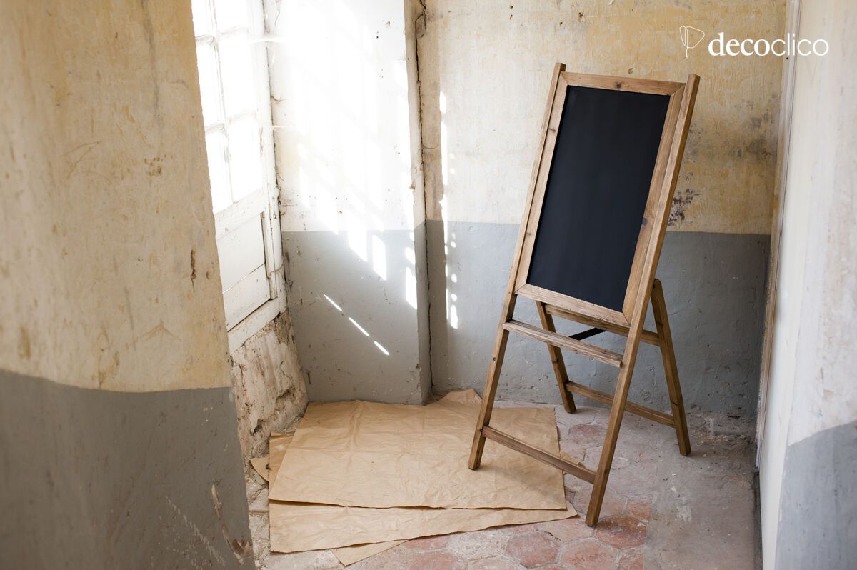 Large blackboard in wood Léon