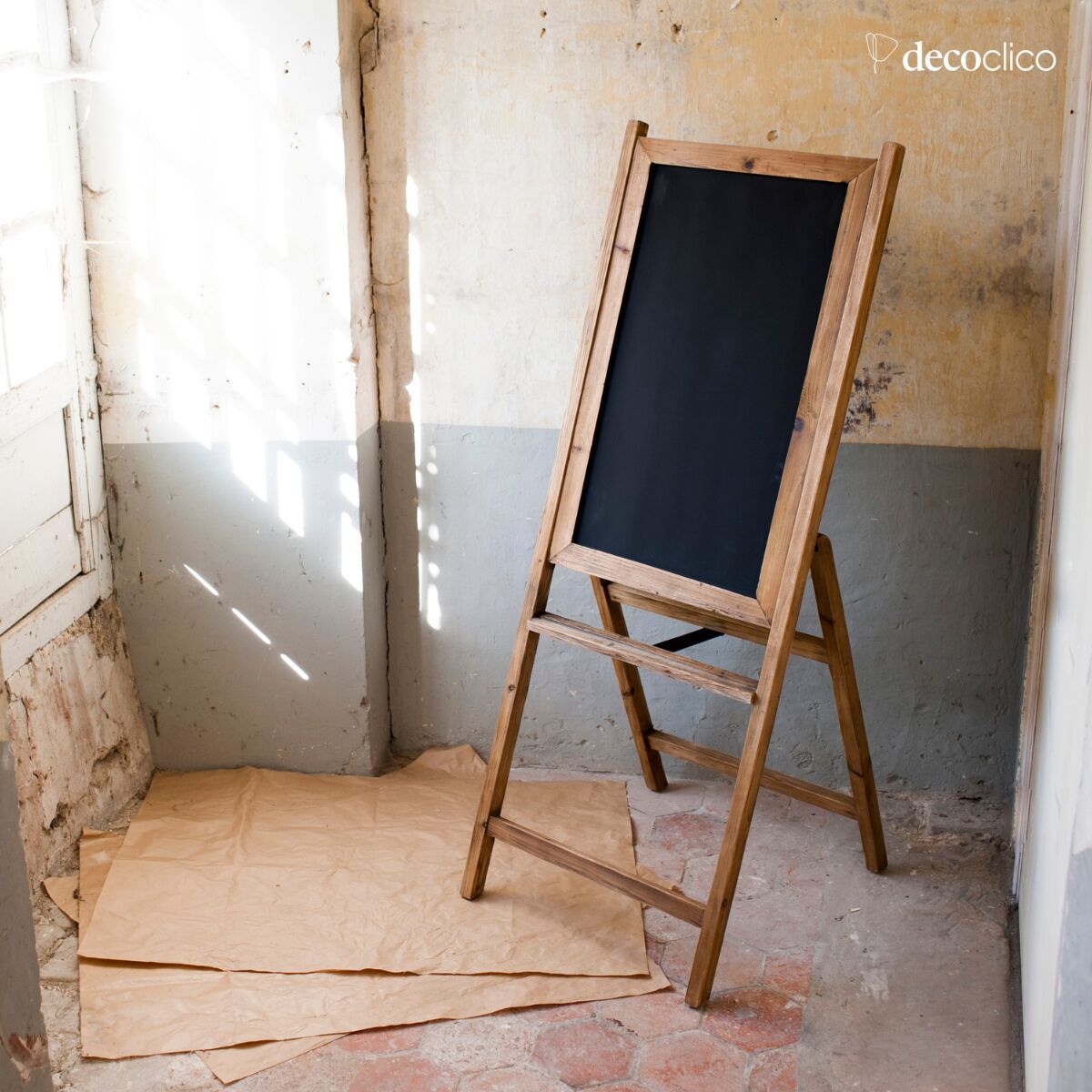Large blackboard in wood Léon