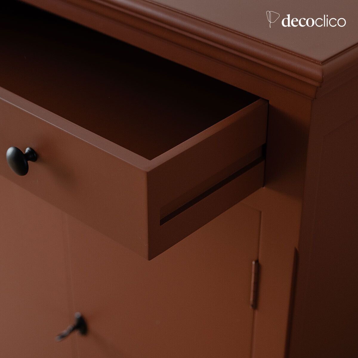 Léandre 2-deurs 1-lades maritiem grenen terracotta dressoir Decoclico