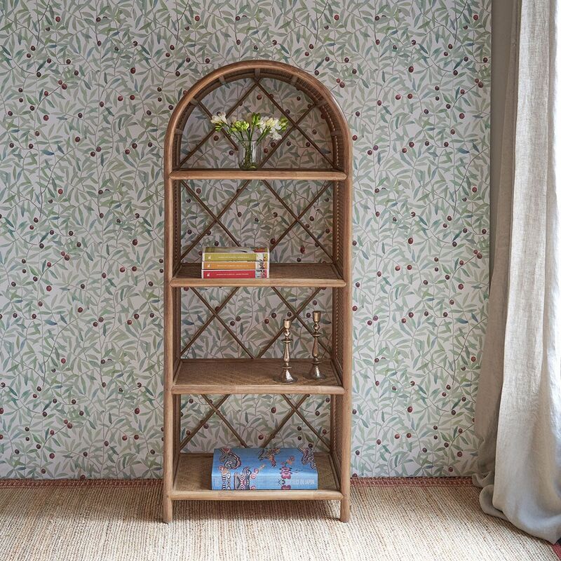 Library in rattan and brown cane Rosalie