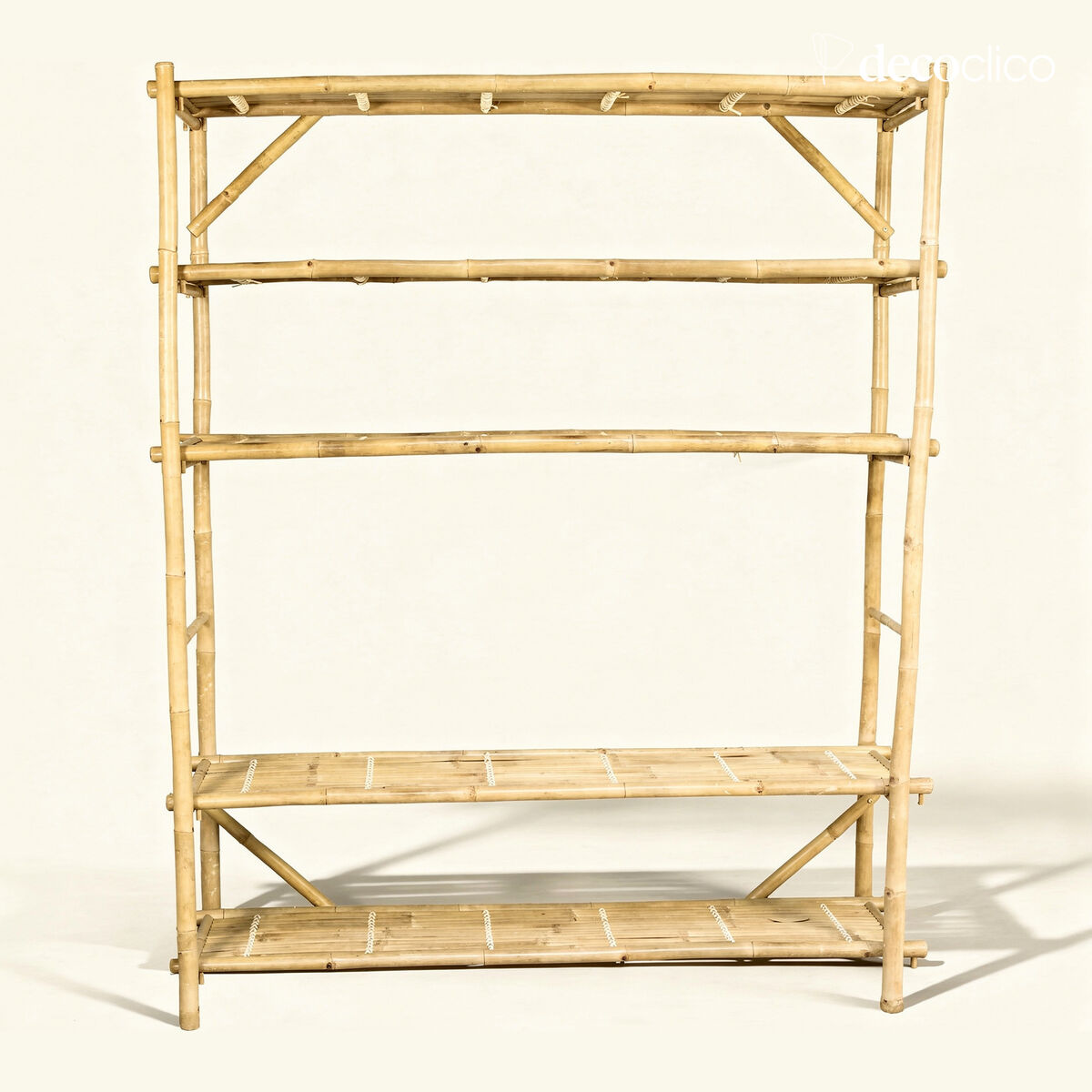 Libreria a scaffale da appoggio in bambù naturale Taman