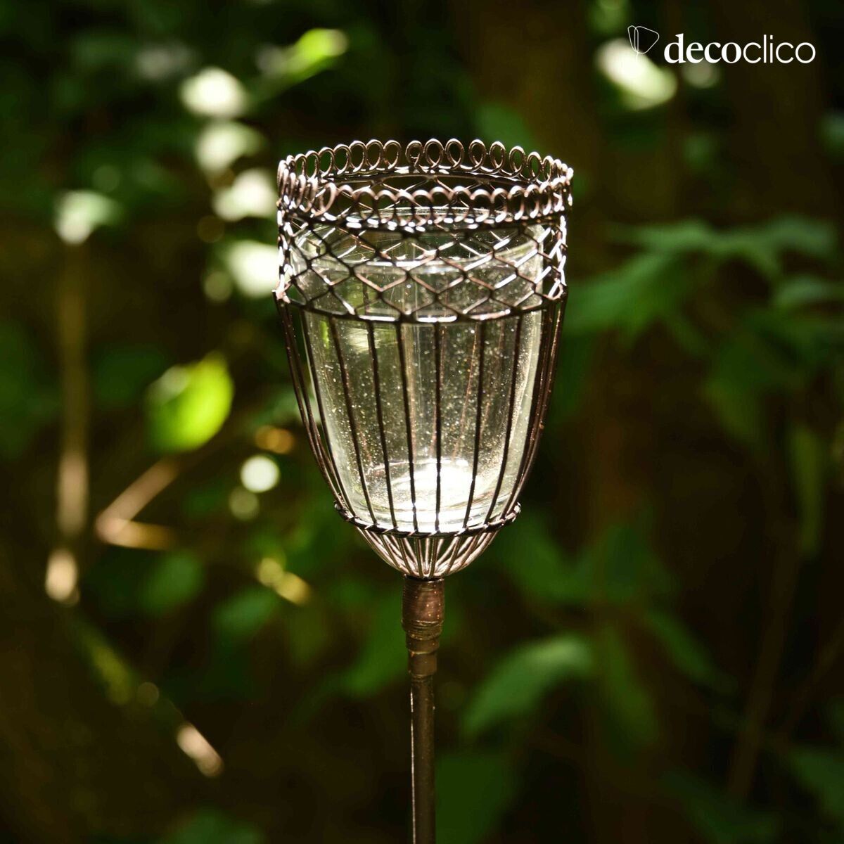 Lote de 6 portavelas para plantar de metal envejecido