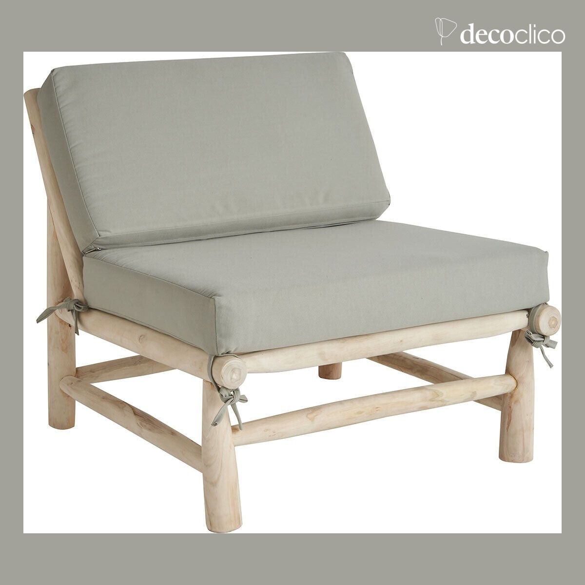 Low lounge chair in teak wood Pepper