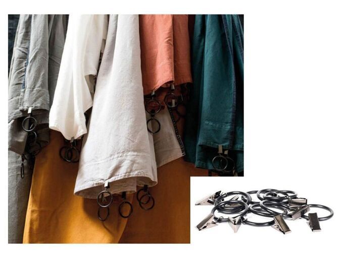 Set de 10 anneaux pince en métal pour rideaux | Decoclico