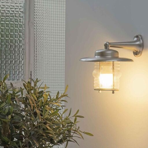 Wandleuchte für den Außenbereich aus mattem Nickel Egee | Decoclico