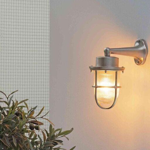 Ovale Außenwandleuchte aus mattem Nickel Egea | Decoclico