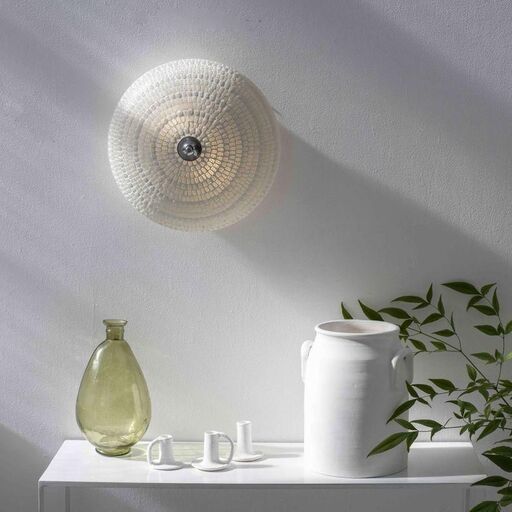 Wand- oder Deckenleuchte aus Glasmosaik Bangalore weiß | Decoclico