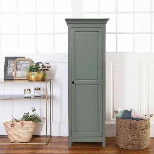 Armoire bonnetière 1 porte en pin maritime vert sauge Léandre – 849,00 € | Decoclico