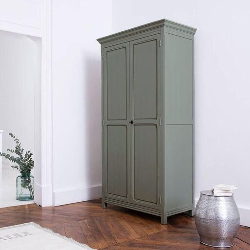 Armoire parisienne 2 portes penderie étagères | Decoclico