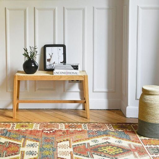 Banc en chêne massif et cannage en rotin style scandinave Bloom | Decoclico