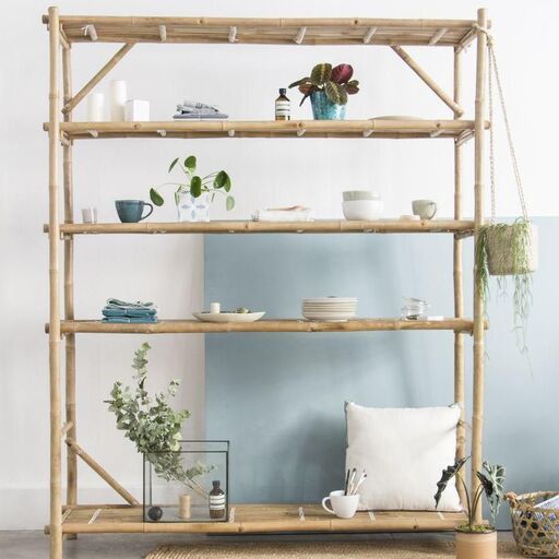 Bibliothèque étagère à poser en bambou naturel Taman | Decoclico