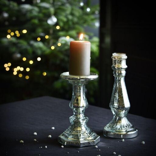 Bougeoir chandelier en verre mercurisé Artus | Decoclico