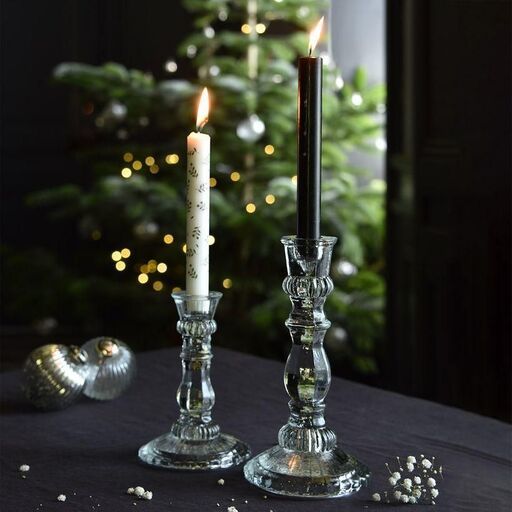 Candeliere in vetro battuto trasparente Guenièvre | Decoclico