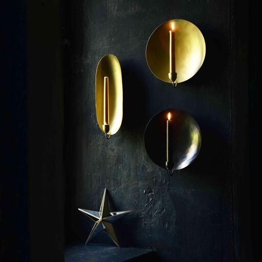 Bougeoir mural en métal finition noire mate | Decoclico