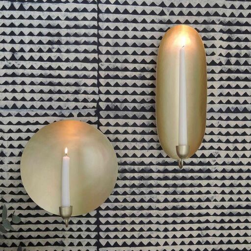 Bougeoir mural en métal finition dorée | Decoclico