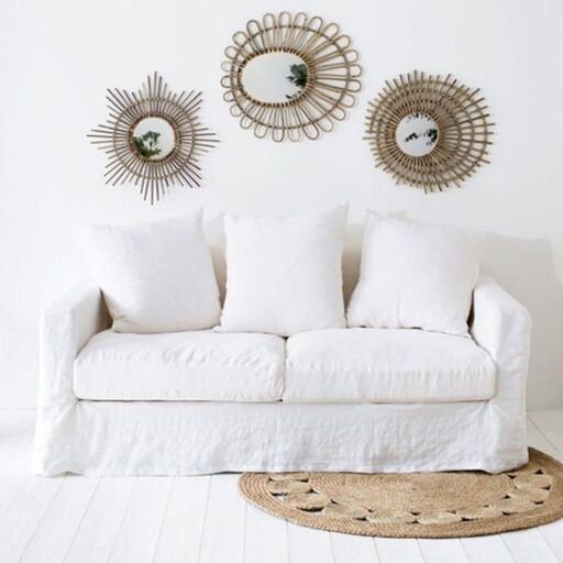 Canapé déhoussable en lin froissé  | Decoclico