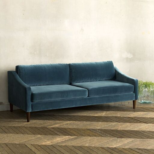 Divano in velluto blu di Prussia | Decoclico