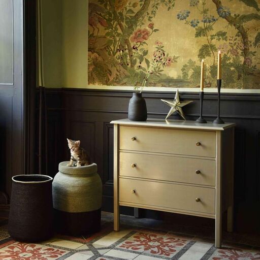 Commode 3 tiroirs en manguier vert de gris Mareuil | Decoclico