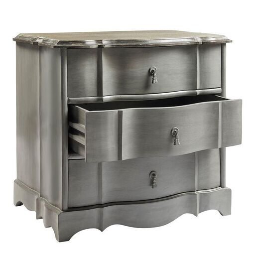 Commode en manguier et MDF gris 3 tiroirs Gaby | Decoclico